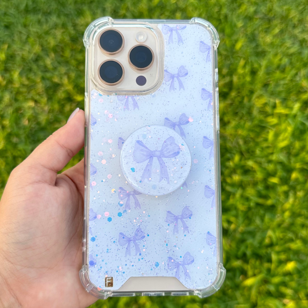 Purple Coquette con brillos y holder