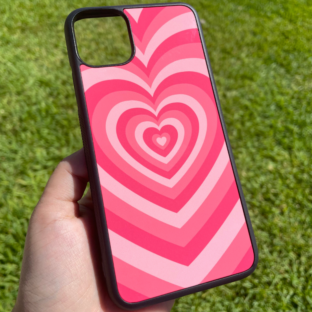 Hearts Pink - Black Case