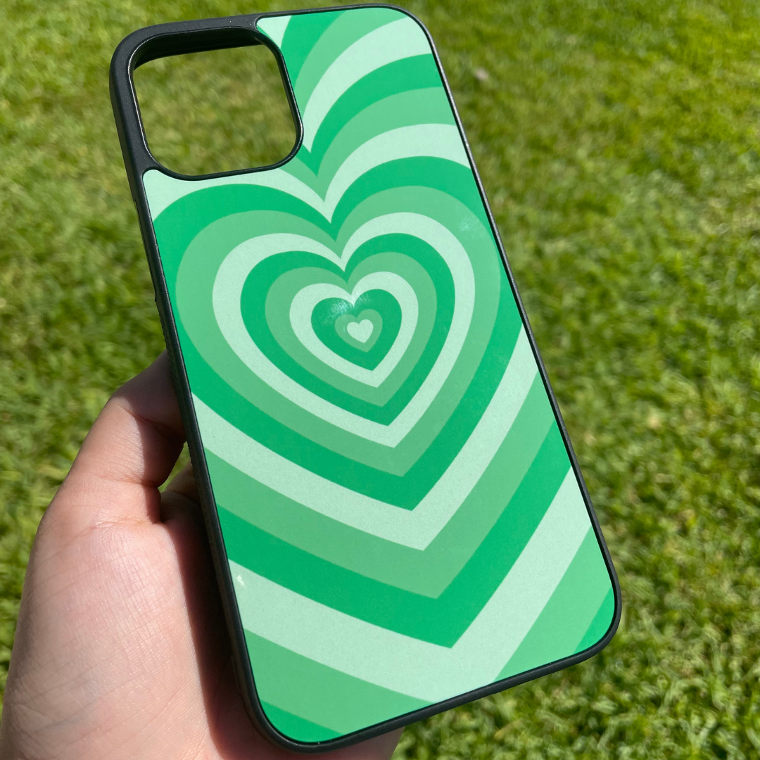 Hearts Green - Black Case