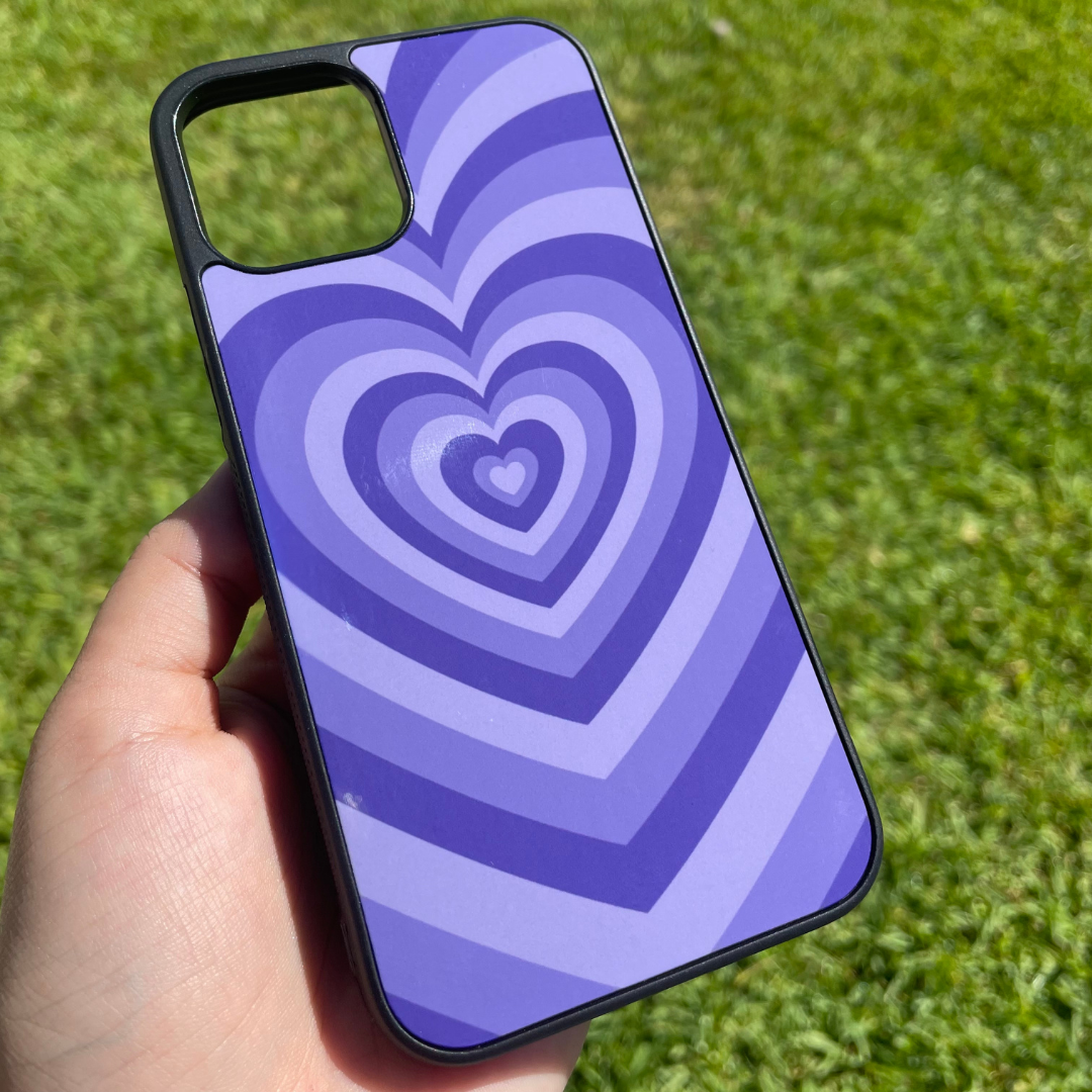 Hearts Purple - Black Case