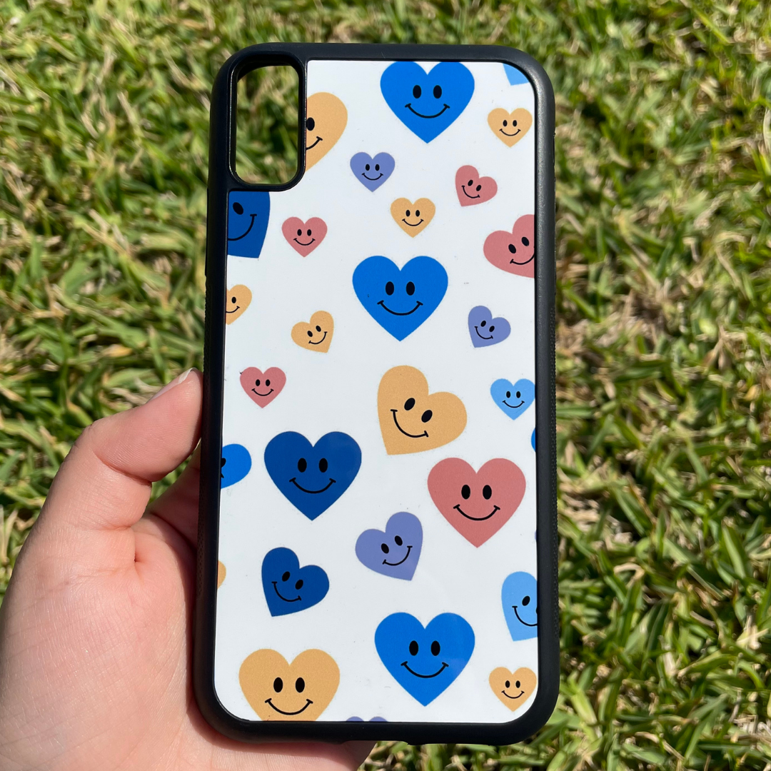 Smiley Hearts - Black Case