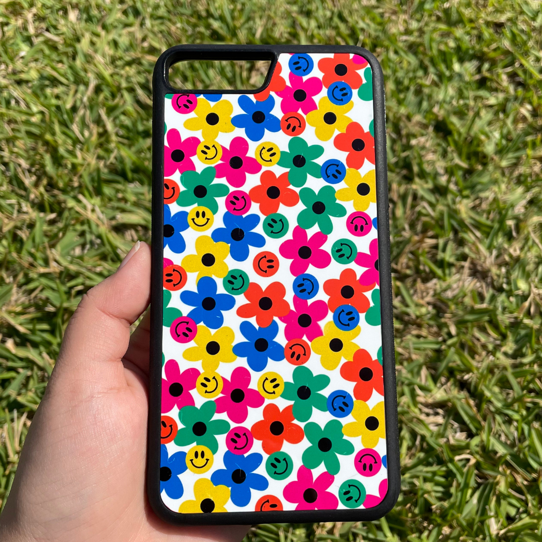 Neon Flowers - Black Case