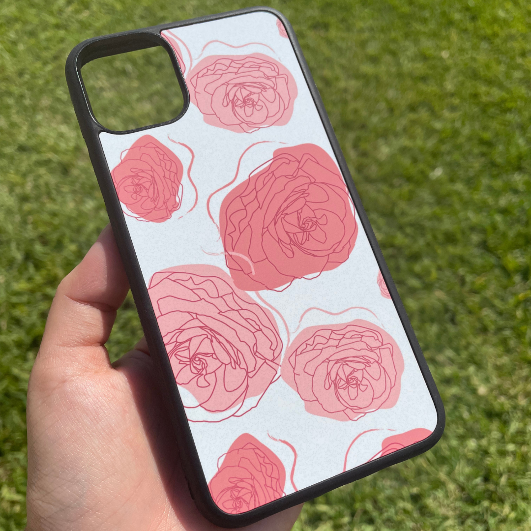 Pinky Flowers - Black Case