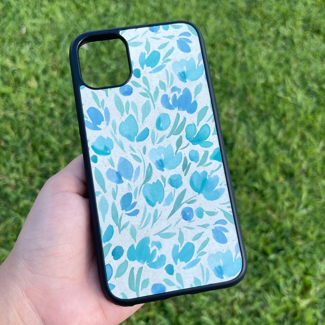 Flores Acuarela Azules - Black Case
