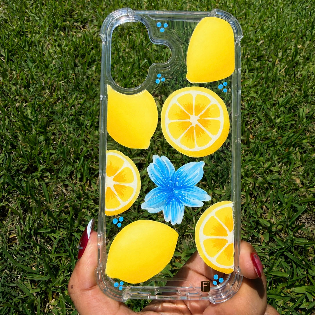 Funda Limones Pintada a Mano