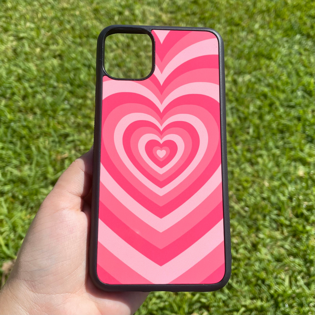 Hearts Pink - Black Case