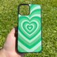 Hearts Green - Black Case