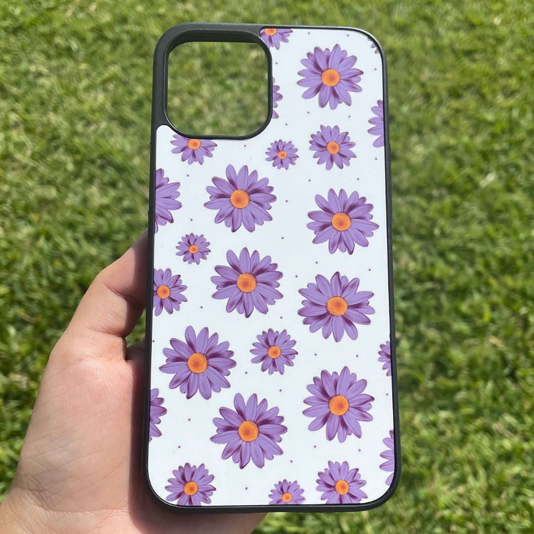 Purple Flowers - Black Case